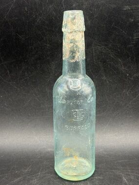 Antique Larkin Co. Buffalo Aqua Blue Embossed Glass Bottle
